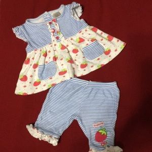 Cutie pie 🍓 strawberry & stripes baby 2-piece outfit